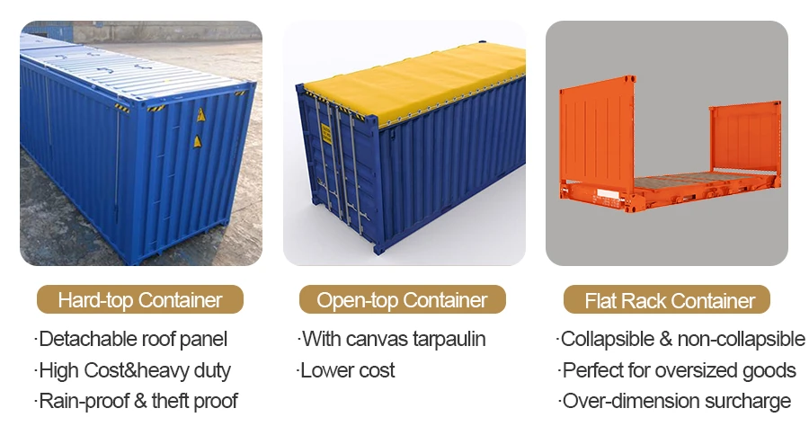 Kontejner s pevnou střechou? Měkká otevřená nádoba? Nebo Flat-Rack Container?
